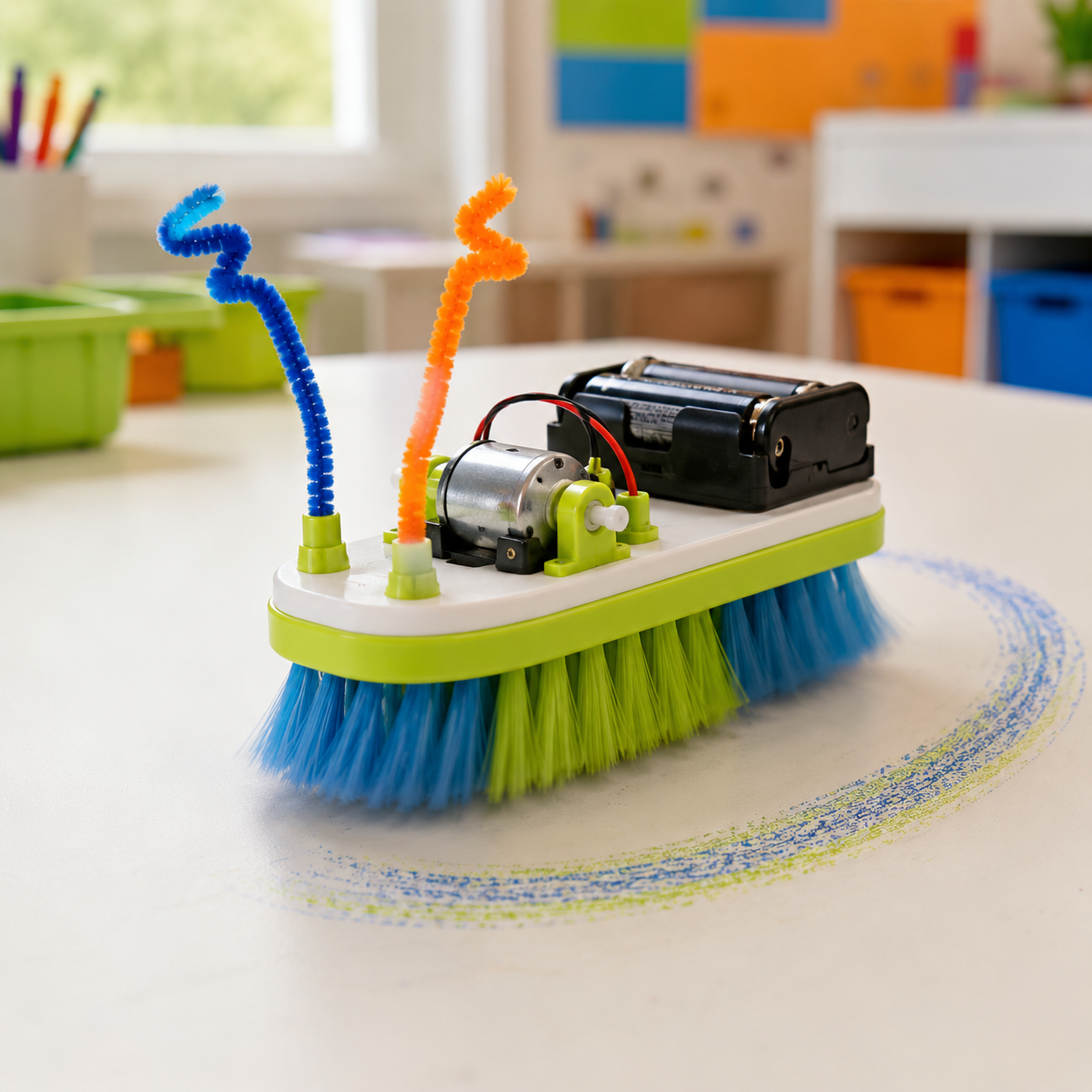 Dancing Brush Robot STEM project for Class 1