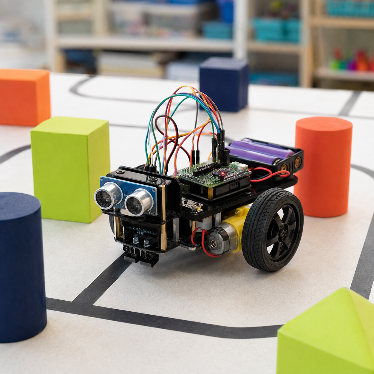 Obstacle-Avoiding Robot STEM project for Class 5