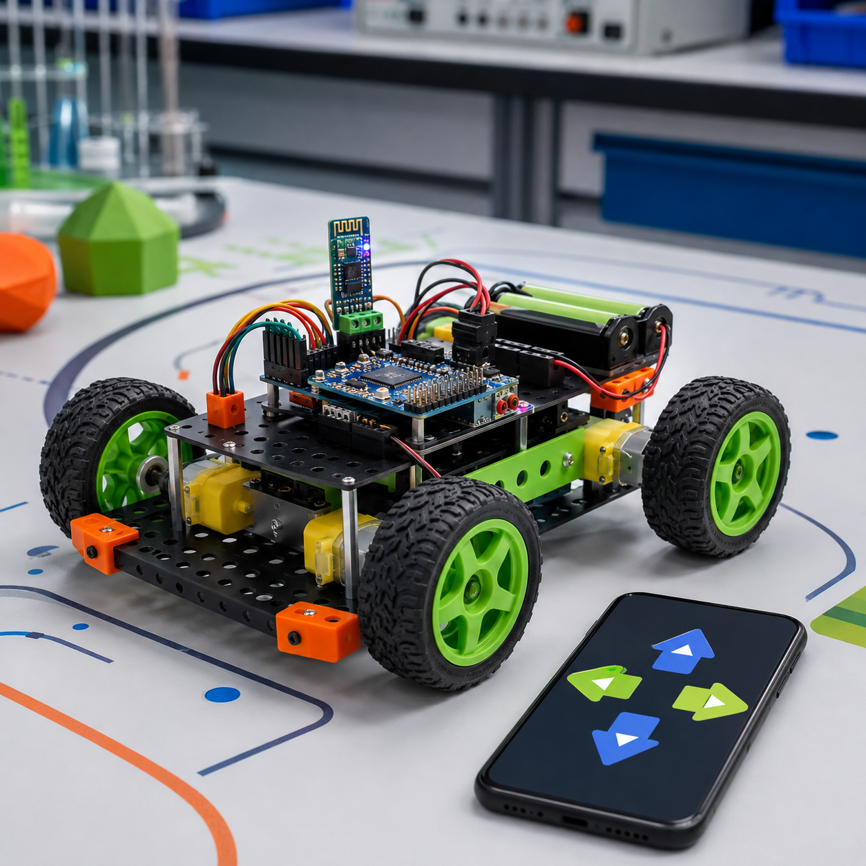Bluetooth-Controlled Car STEM project for Class 7